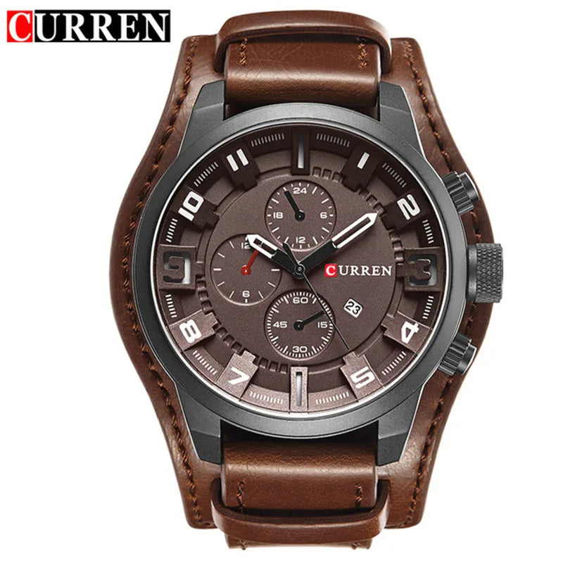 New Watches CURREN Luxury Brand Men Watch Leather Strap Fashion Quartz-Watch Casual Sports Wristwatch Date Clock Relojes 8225