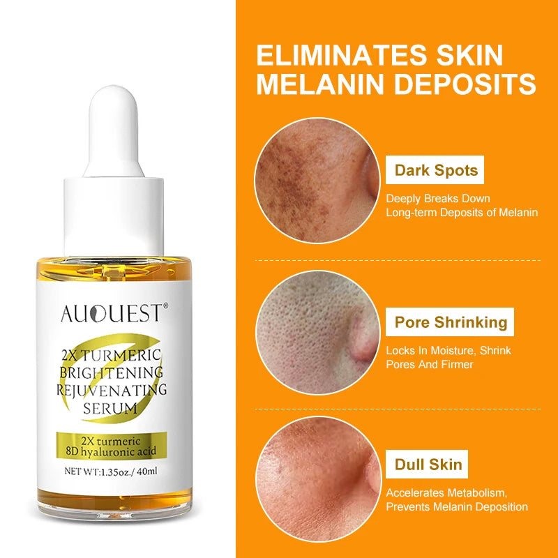 Vitamin C Serum for Face Hyaluronic Acid Dark Spot Removal Whitening Moisturizing Turmeric Fade Freckle Facial Skin Care