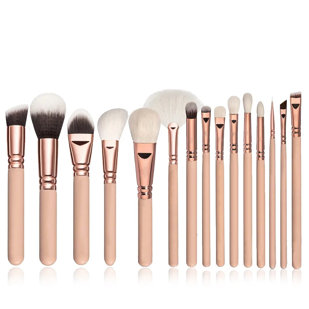 15pcs Professional Make-up Brushes Set Makeup Power Brush Make Up Beauty Tools Soft Synthetic Hair With Leather Case