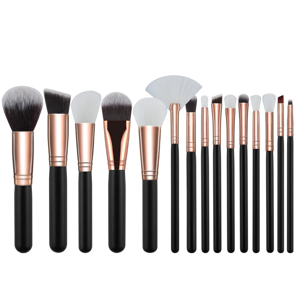 15pcs Professional Make-up Brushes Set Makeup Power Brush Make Up Beauty Tools Soft Synthetic Hair With Leather Case