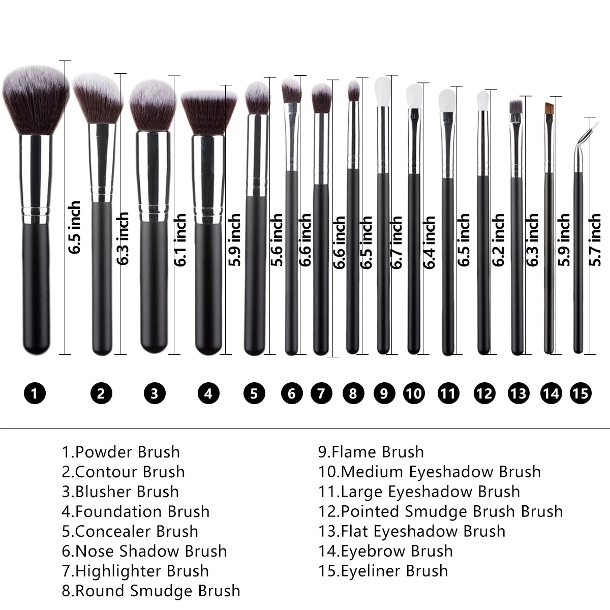 15pcs Professional Make-up Brushes Set Makeup Power Brush Make Up Beauty Tools Soft Synthetic Hair With Leather Case