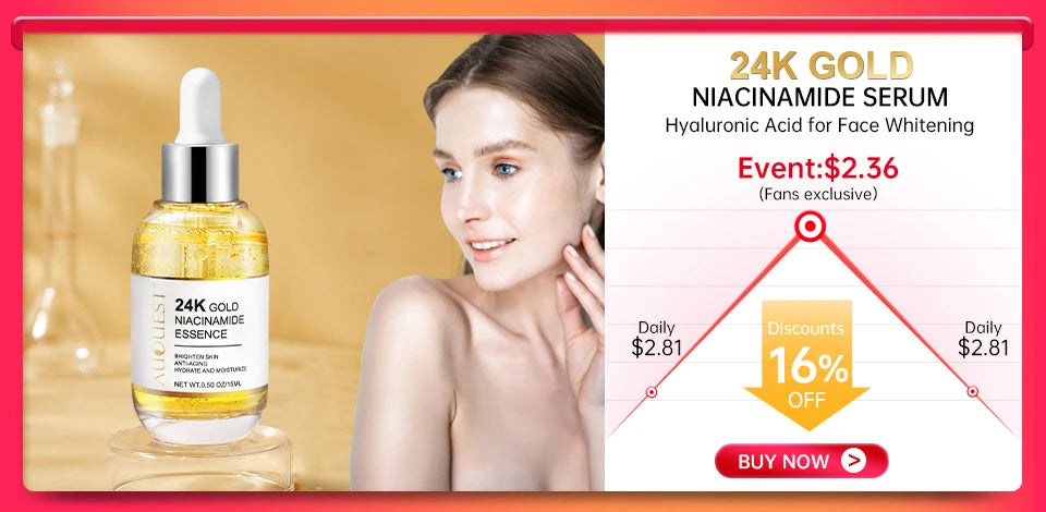 Niacinamide Serum Hyaluronic Acid for Face 24K Gold Essence Whitening Anti-aging Collagen Facial Serum Skin Care Products