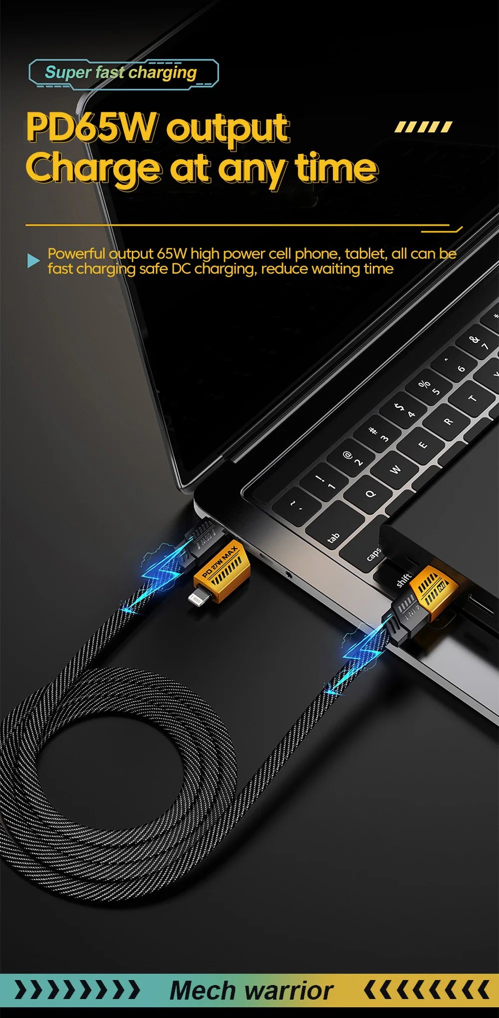 4-in-1 Multifunctional 65W Fast Data Cable 6A Mobile Charging Cable Suitable For iPhone Huawei Samsung And Xiaomi