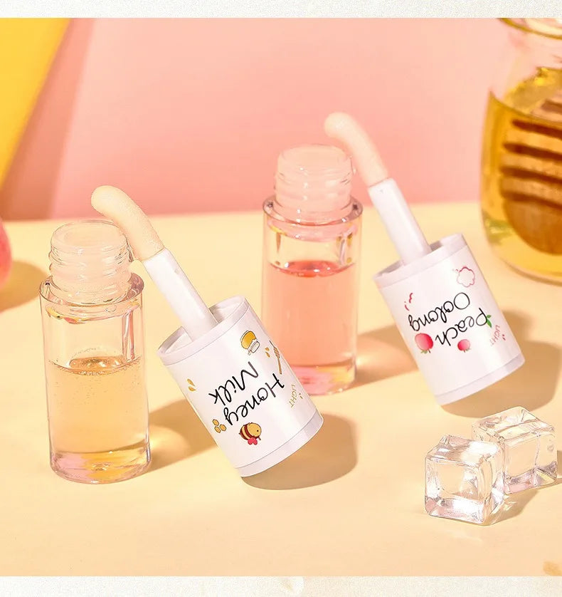 Honey Milk, White Peach Oolong Lip Essence Oil To Repair Dry Lips Remove Dead Skin Moisturize Tender and Fade Free Lip Balm