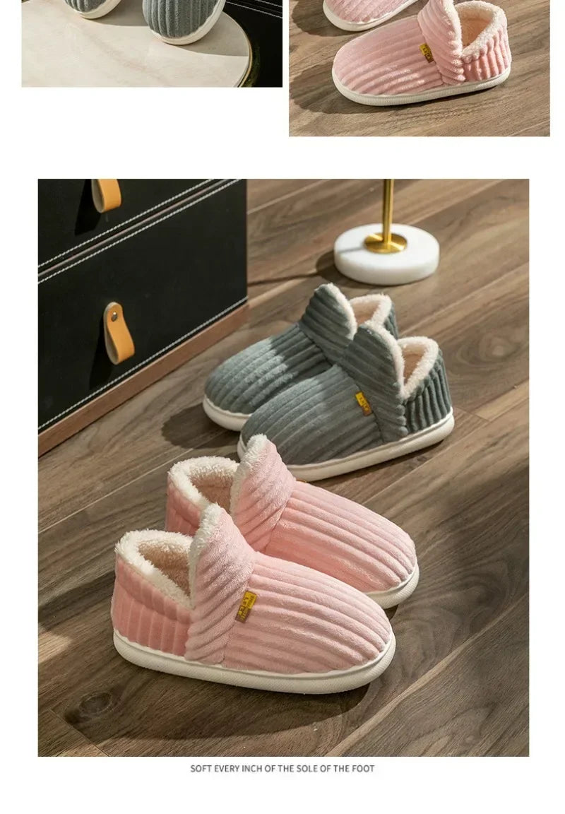 Evshine Winter Soft Slippers For Women Men Winter Indoor Fluffy Warm Fuzzy House Slippers Outdoor Fuzzy Soft Furry Slippers