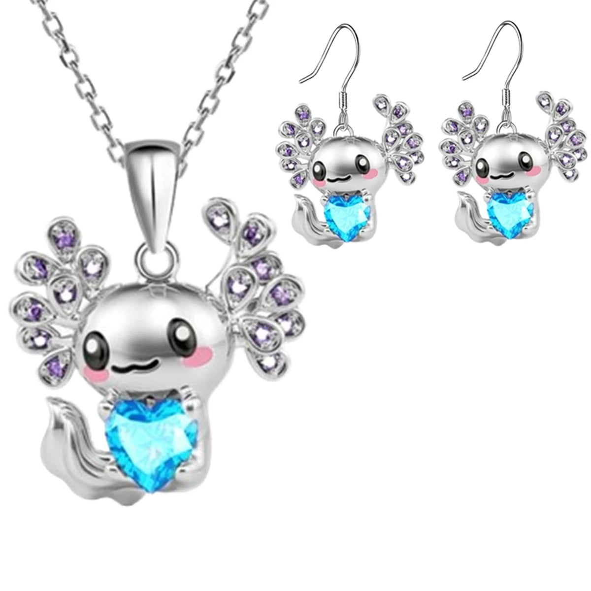 Exquisite Double Heart Necklace Earrings Bracelet Jewelry Set Charm Ladies Jewelry Fashion Bridal Accessory Set Romantic Gifts