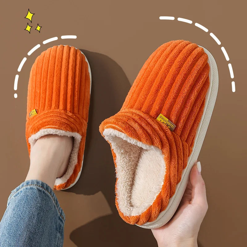 Evshine Winter Soft Slippers For Women Men Winter Indoor Fluffy Warm Fuzzy House Slippers Outdoor Fuzzy Soft Furry Slippers