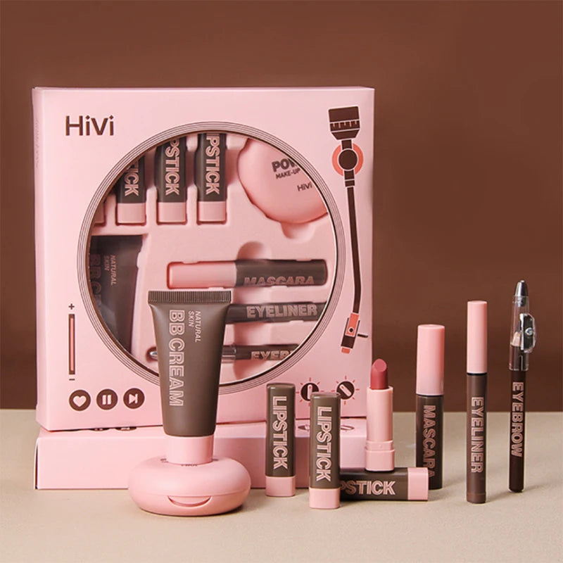 HiVi Makeup Gift Box Powder Glue Record Limited Lipstick Powder Makeup gift box set Valentine's Day gift for your wife