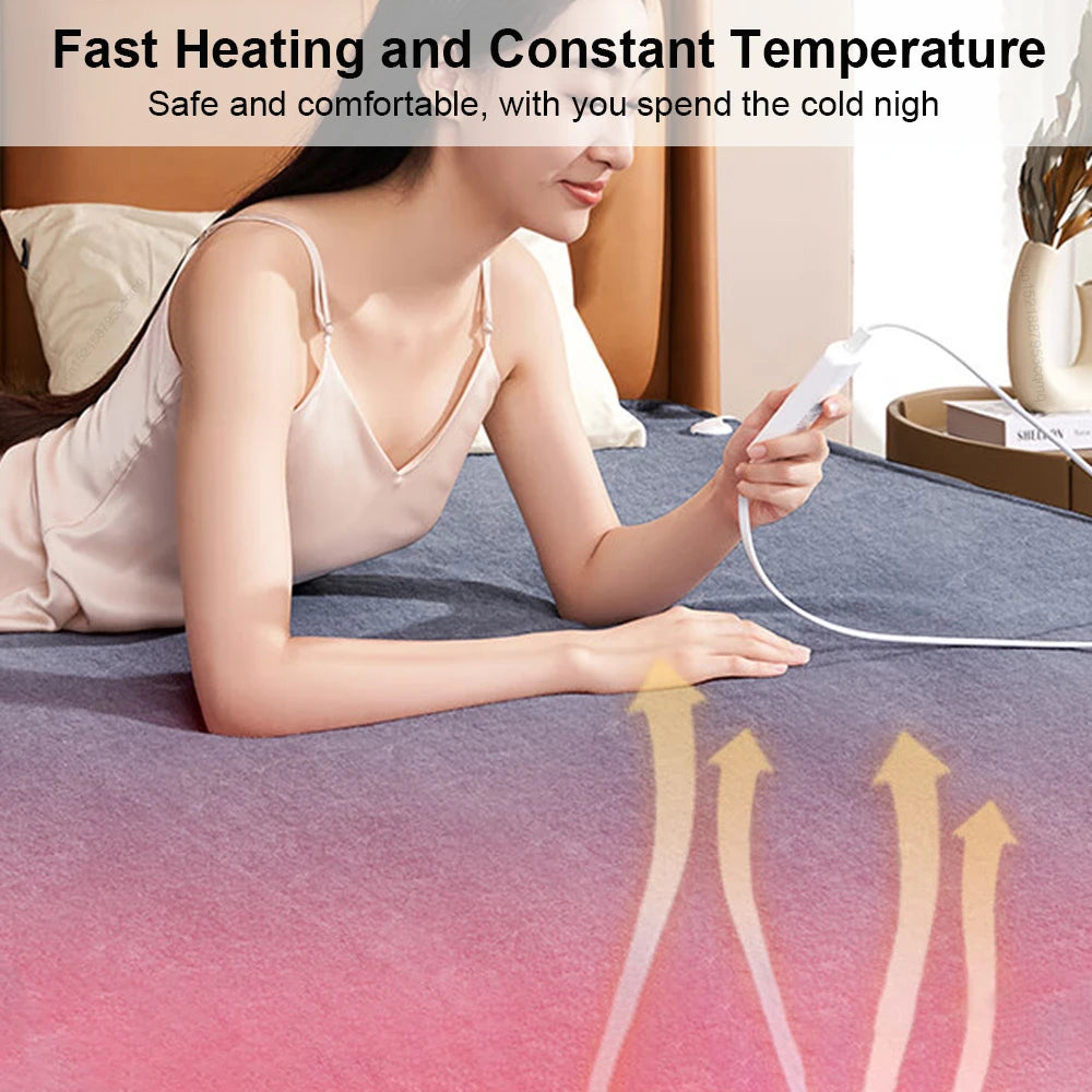 Electric Heating Blanket Automatic Thermostat Double Body Warmer Bed Mattress EU Plug 220V Electric Heated Carpets Mat Pad