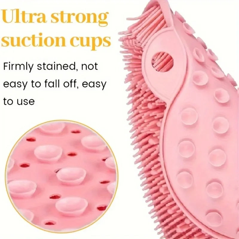 Bath Mats Bathroom  Silicone Rub Back Brush Bathroom Non-slip Wash Foot Pad Massage Shower Mat with Sucker Exfoliating BrushPad