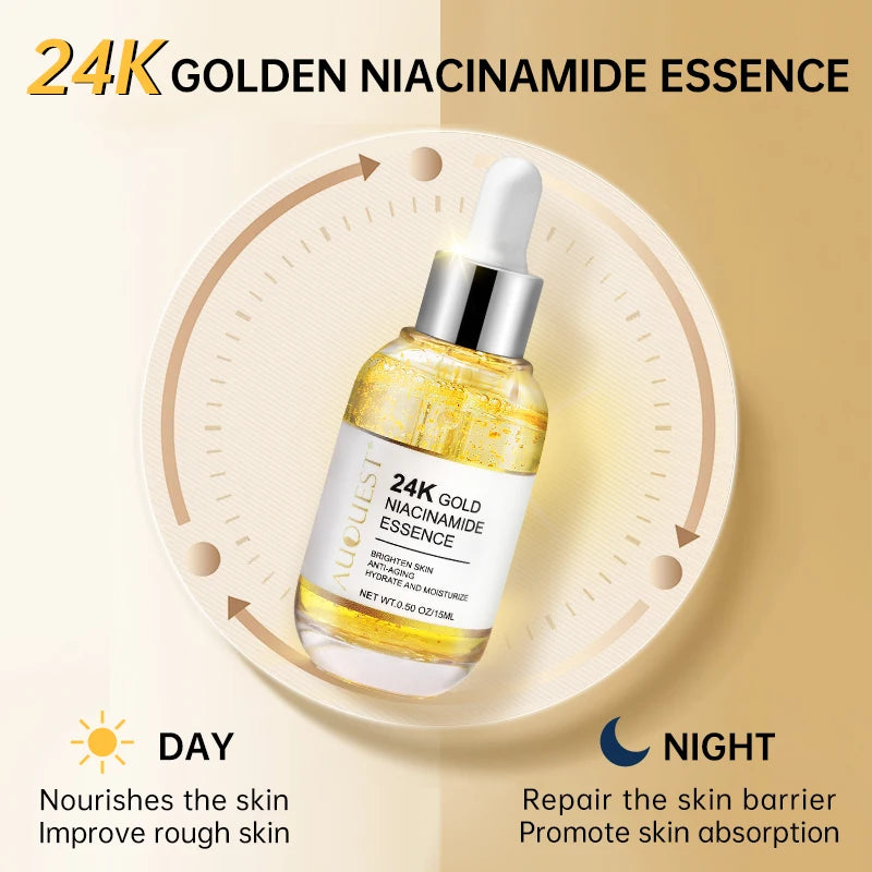 Niacinamide Serum Hyaluronic Acid for Face 24K Gold Essence Whitening Anti-aging Collagen Facial Serum Skin Care Products