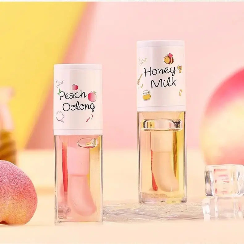 Honey Milk, White Peach Oolong Lip Essence Oil To Repair Dry Lips Remove Dead Skin Moisturize Tender and Fade Free Lip Balm