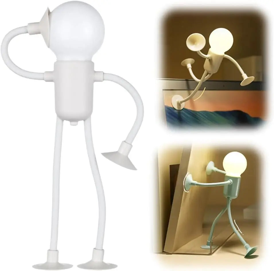 Night Light Changeable-Shape Funny Sportsman-Night Light Cartoon DIY Cute Night Lamp Mini Cute Suction Bedside Lamp for Kids