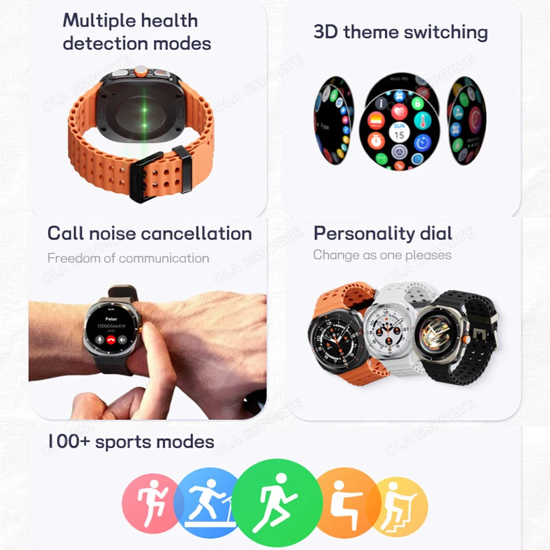 series 8 ultra watch 47mm Smart Watch IP68 Waterproof Bluetooth Call Compass Smartwatch for Men Women 1.43" AMOLED Screen