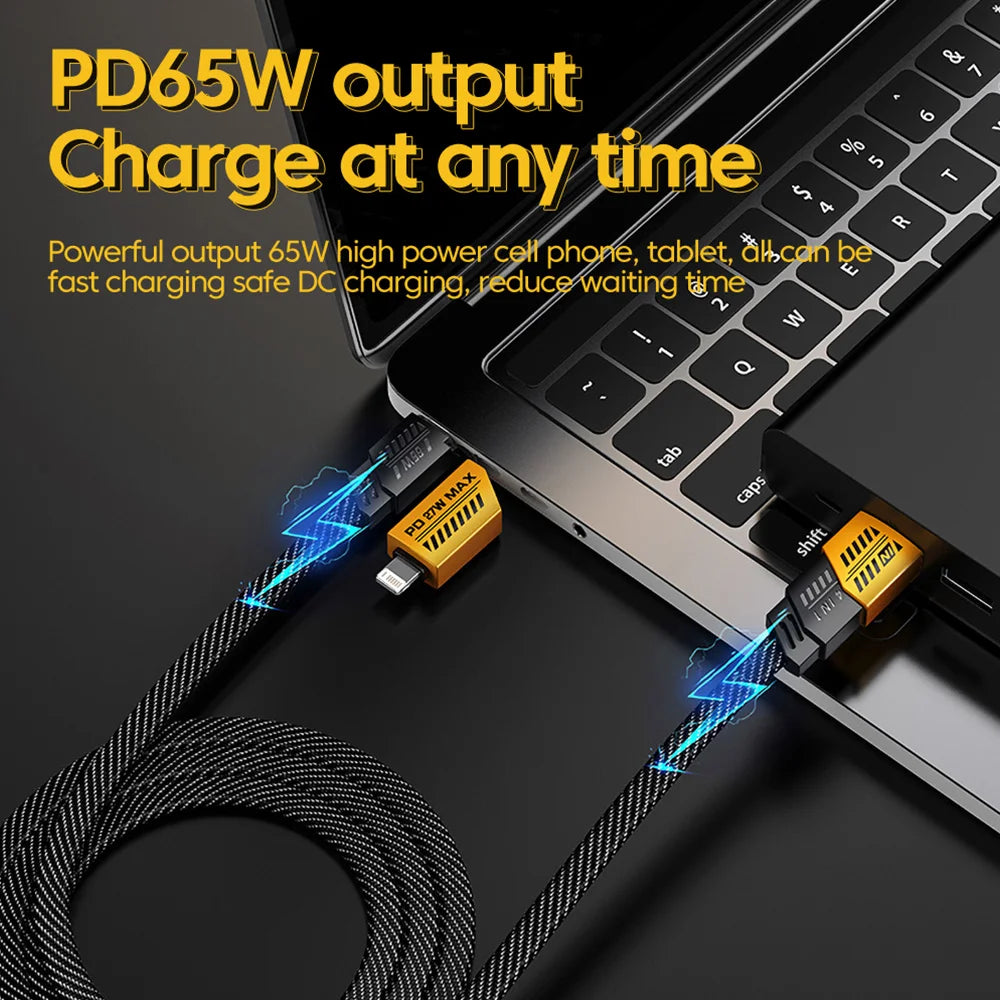 4-in-1 Multifunctional 65W Fast Data Cable 6A Mobile Charging Cable Suitable For iPhone Huawei Samsung And Xiaomi