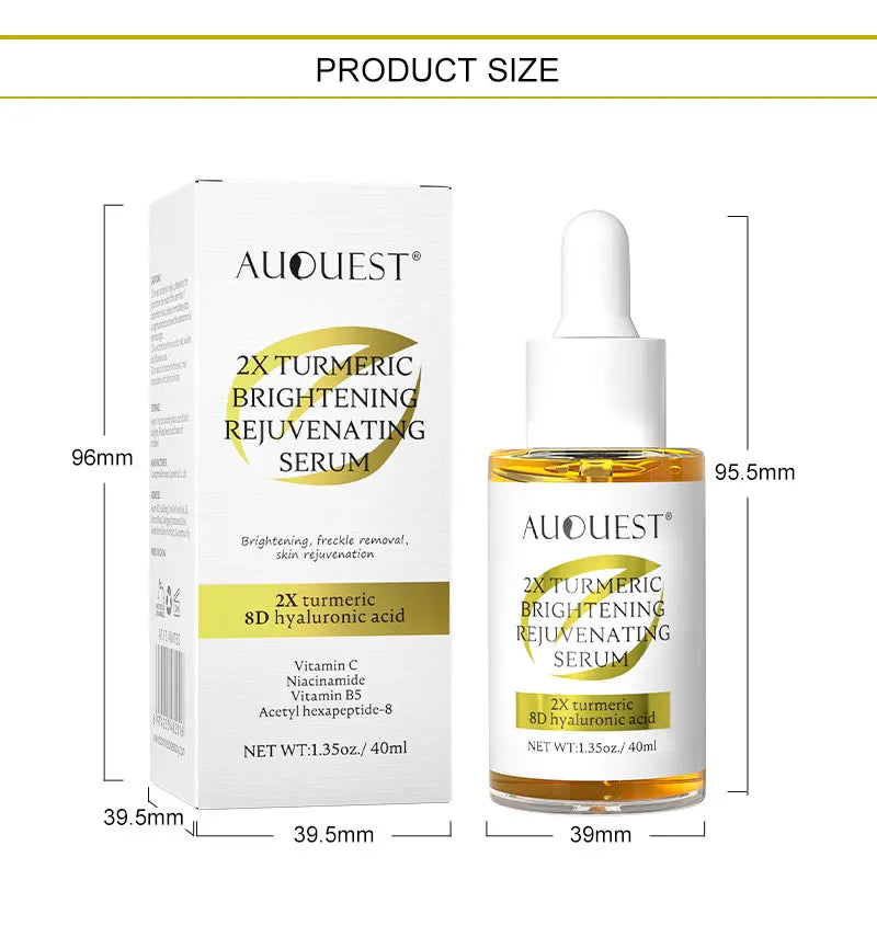 Vitamin C Serum for Face Hyaluronic Acid Dark Spot Removal Whitening Moisturizing Turmeric Fade Freckle Facial Skin Care