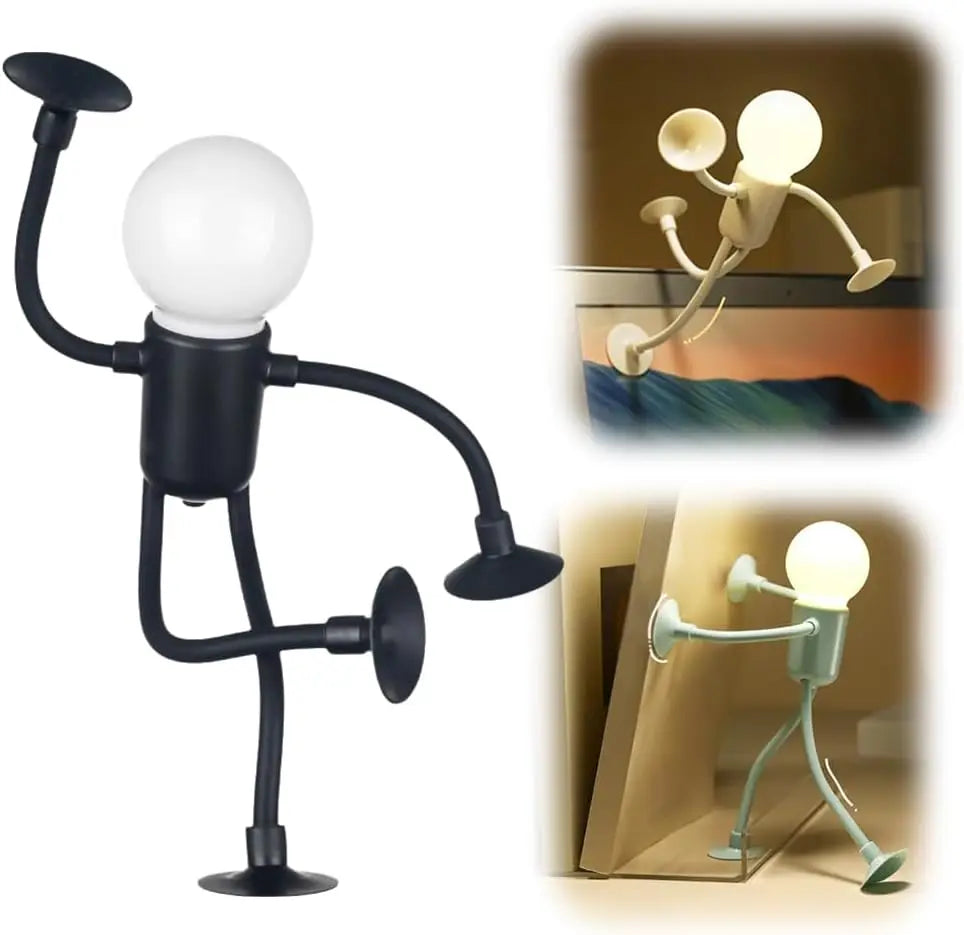 Night Light Changeable-Shape Funny Sportsman-Night Light Cartoon DIY Cute Night Lamp Mini Cute Suction Bedside Lamp for Kids